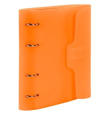 Тетрадь на кольцах А5 175х220 мм, 120 л., пластик, на липучке, с разделителями, BRAUBERG, Оранжевый, 404636