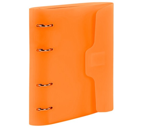 Тетрадь на кольцах А5 175х220 мм, 120 л., пластик, на липучке, с разделителями, BRAUBERG, Оранжевый, 404636