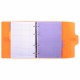 Тетрадь на кольцах А5 175х220 мм, 120 л., пластик, на липучке, с разделителями, BRAUBERG, Оранжевый, 404636