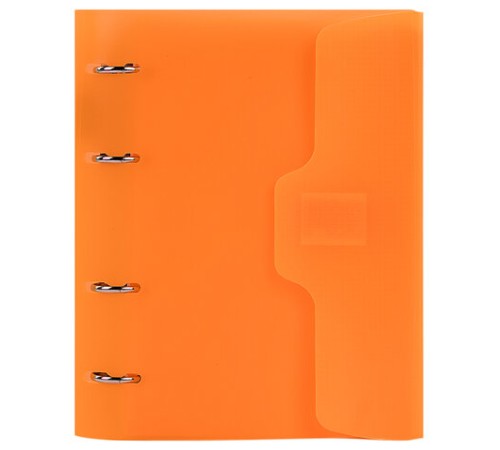 Тетрадь на кольцах А5 175х220 мм, 120 л., пластик, на липучке, с разделителями, BRAUBERG, Оранжевый, 404636