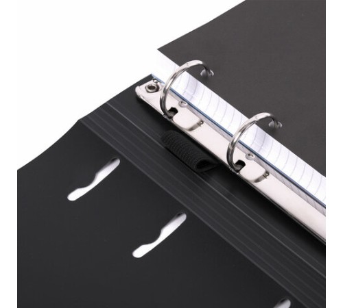 Тетрадь на кольцах А5 175х220 мм, 120 л., пластик, на липучке, с разделителями, BRAUBERG, Черный, 404637