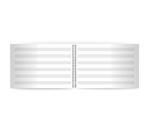 Тетрадь для нот А4, 24 л, обложка мелованный картон, горизонтальная, на гребне, BRAUBERG, 