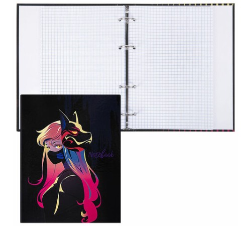 Тетрадь на кольцах А5 165х215 мм, 120 листов, твердый картон, клетка, BRAUBERG, 