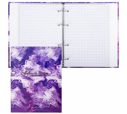 Тетрадь на кольцах А5 165х215 мм, 120 листов, твердый картон, клетка, BRAUBERG, 