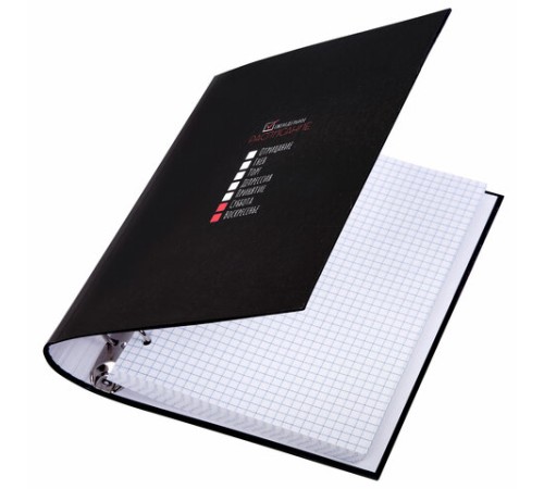 Тетрадь на кольцах А5 175х215 мм, 120 листов, твердый картон, клетка, BRAUBERG, 