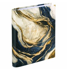 Тетрадь на кольцах А5 175х215 мм, 120 листов, твердый картон, фольга, клетка, BRAUBERG, 