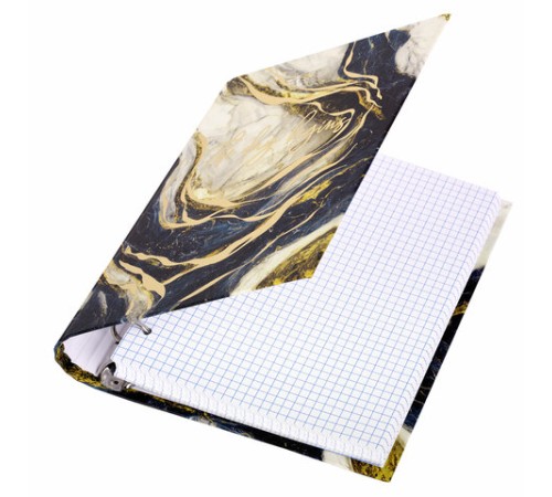 Тетрадь на кольцах А5 175х215 мм, 120 листов, твердый картон, фольга, клетка, BRAUBERG, 