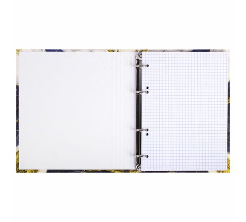 Тетрадь на кольцах А5 175х215 мм, 120 листов, твердый картон, фольга, клетка, BRAUBERG, 