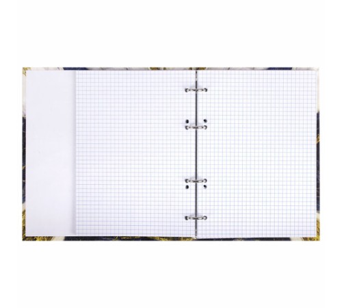 Тетрадь на кольцах А5 175х215 мм, 120 листов, твердый картон, фольга, клетка, BRAUBERG, 