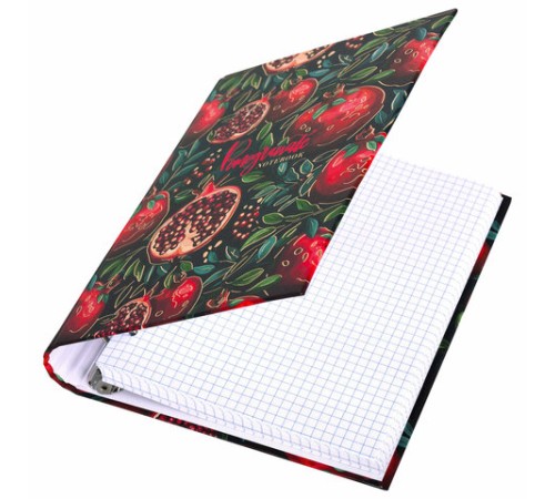 Тетрадь на кольцах А5 175х215 мм, 120 листов, твердый картон, фольга, клетка, BRAUBERG, 