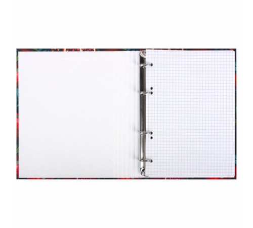 Тетрадь на кольцах А5 175х215 мм, 120 листов, твердый картон, фольга, клетка, BRAUBERG, 