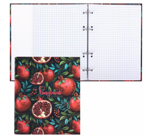 Тетрадь на кольцах А5 175х215 мм, 120 листов, твердый картон, фольга, клетка, BRAUBERG, 