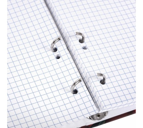 Тетрадь на кольцах А5 175х215 мм, 120 листов, твердый картон, фольга, клетка, BRAUBERG, 