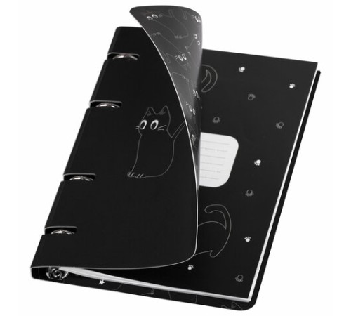 Тетрадь на кольцах А5 160х212 мм, 120 листов, картон, матовая ламинация, клетка, BRAUBERG, 