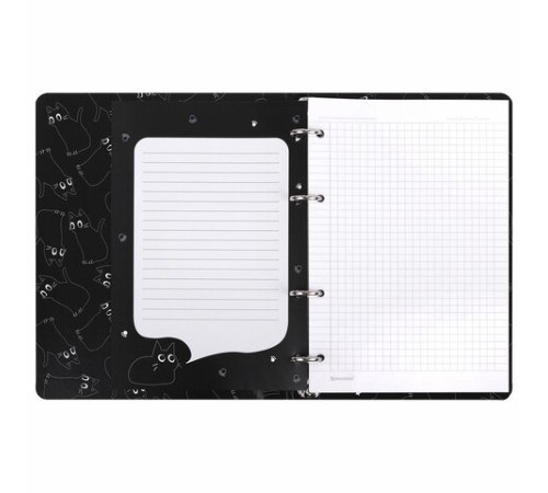 Тетрадь на кольцах А5 160х212 мм, 120 листов, картон, матовая ламинация, клетка, BRAUBERG, 