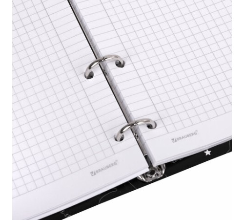 Тетрадь на кольцах А5 160х212 мм, 120 листов, картон, матовая ламинация, клетка, BRAUBERG, 