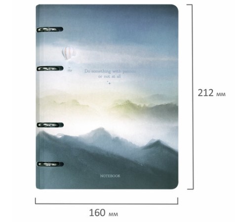 Тетрадь на кольцах А5 160х212 мм, 120 листов, картон, матовая ламинация, клетка, BRAUBERG, 