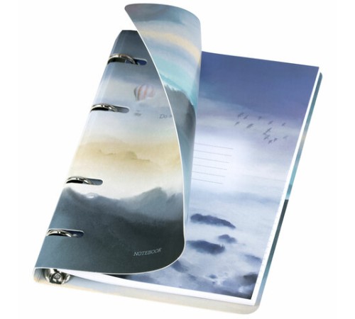 Тетрадь на кольцах А5 160х212 мм, 120 листов, картон, матовая ламинация, клетка, BRAUBERG, 