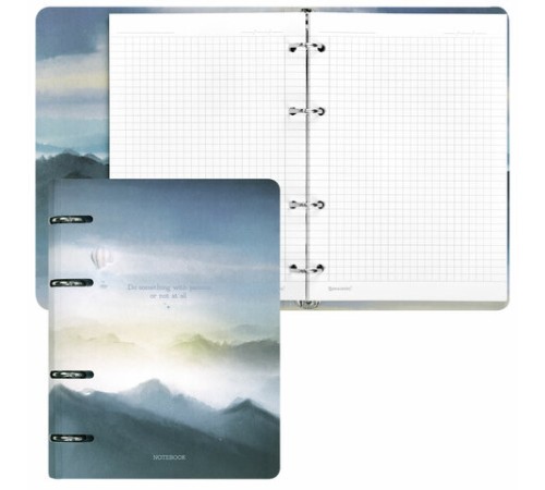 Тетрадь на кольцах А5 160х212 мм, 120 листов, картон, матовая ламинация, клетка, BRAUBERG, 