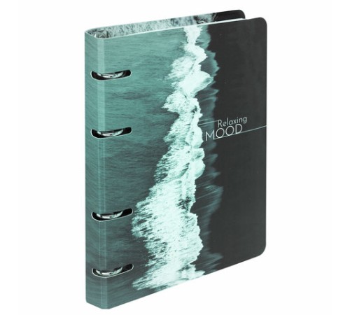 Тетрадь на кольцах А5 160х212 мм, 120 листов, картон, матовая ламинация, клетка, BRAUBERG, 