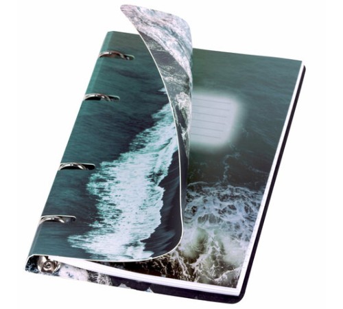 Тетрадь на кольцах А5 160х212 мм, 120 листов, картон, матовая ламинация, клетка, BRAUBERG, 