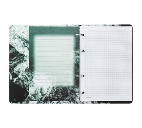 Тетрадь на кольцах А5 160х212 мм, 120 листов, картон, матовая ламинация, клетка, BRAUBERG, 