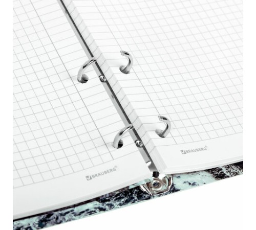 Тетрадь на кольцах А5 160х212 мм, 120 листов, картон, матовая ламинация, клетка, BRAUBERG, 