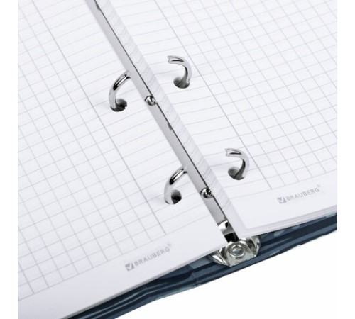 Тетрадь на кольцах А5 160х212 мм, 120 листов, картон, матовая ламинация, клетка, BRAUBERG, 