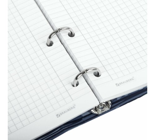 Тетрадь на кольцах А5 160х212 мм, 120 листов, картон, матовая ламинация, клетка, BRAUBERG, 
