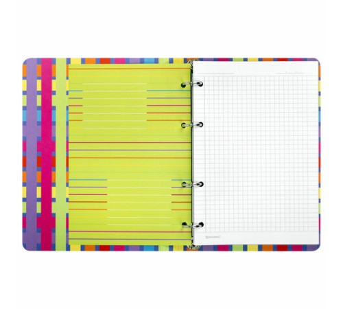 Тетрадь на кольцах А5 160х212 мм, 120 листов, картон, матовая ламинация, клетка, BRAUBERG, 