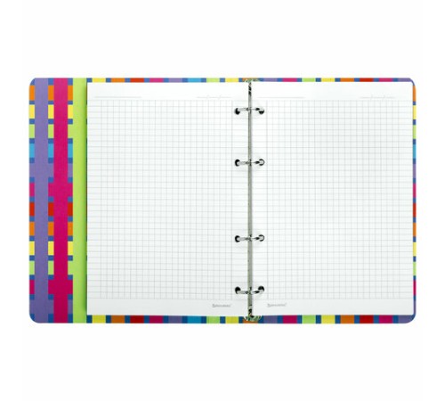 Тетрадь на кольцах А5 160х212 мм, 120 листов, картон, матовая ламинация, клетка, BRAUBERG, 