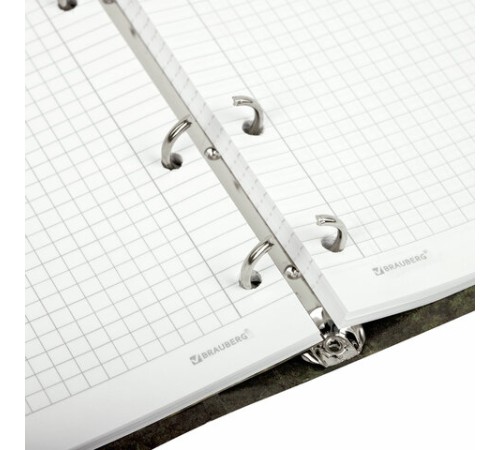 Тетрадь на кольцах А5 160х212 мм, 120 листов, картон, матовая ламинация, клетка, BRAUBERG, 