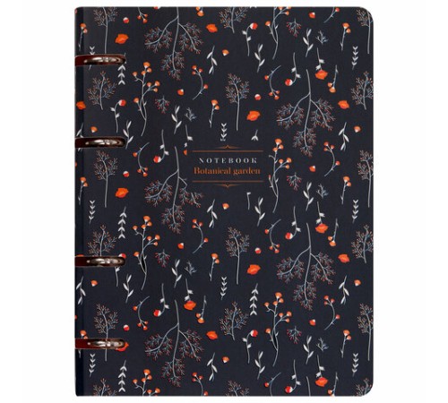 Тетрадь на кольцах А5 160х212 мм, 120 листов, картон, выборочный лак, клетка, BRAUBERG, 