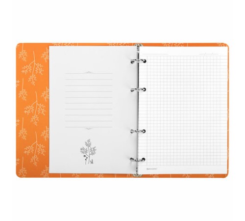 Тетрадь на кольцах А5 160х212 мм, 120 листов, картон, выборочный лак, клетка, BRAUBERG, 