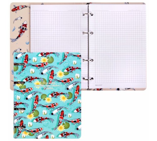 Тетрадь на кольцах А5 160х212 мм, 120 листов, картон, выборочный лак, клетка, BRAUBERG, 