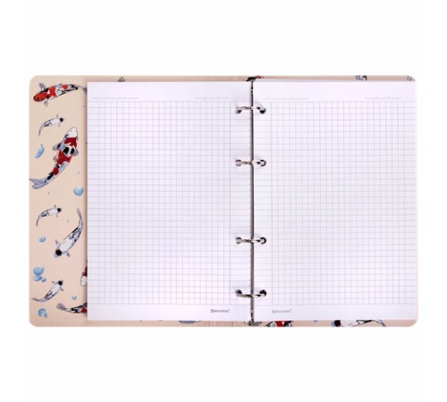 Тетрадь на кольцах А5 160х212 мм, 120 листов, картон, выборочный лак, клетка, BRAUBERG, 