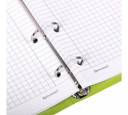 Тетрадь на кольцах А5 160х212 мм, 120 листов, картон, выборочный лак, клетка, BRAUBERG, 