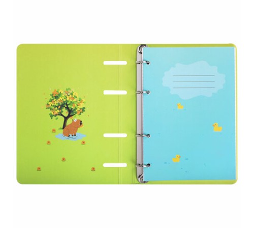 Тетрадь на кольцах А5 160х212 мм, 120 листов, картон, выборочный лак, клетка, BRAUBERG, 