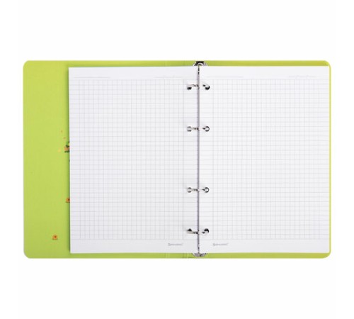 Тетрадь на кольцах А5 160х212 мм, 120 листов, картон, выборочный лак, клетка, BRAUBERG, 