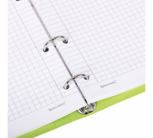 Тетрадь на кольцах А5 160х212 мм, 120 листов, картон, выборочный лак, клетка, BRAUBERG, 