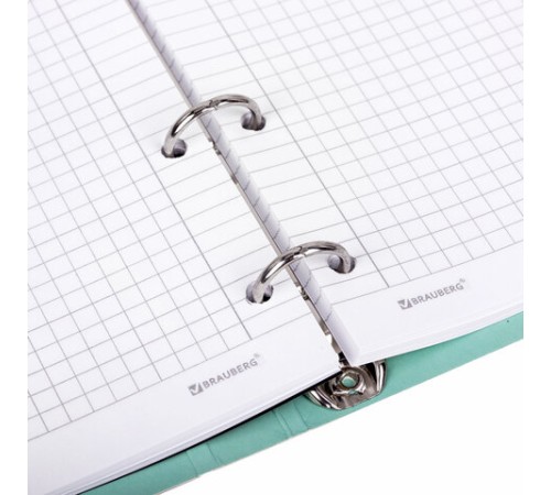 Тетрадь на кольцах А5 160х212 мм, 120 листов, картон, выборочный лак, клетка, BRAUBERG, 