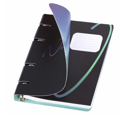 Тетрадь на кольцах А5 160х212 мм, 120 листов, картон, выборочный лак, клетка, BRAUBERG, 