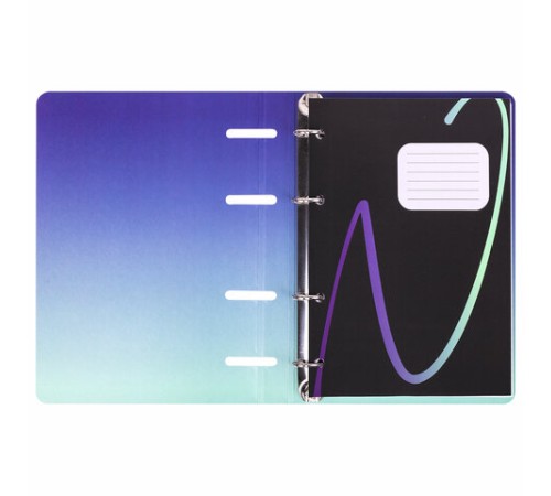 Тетрадь на кольцах А5 160х212 мм, 120 листов, картон, выборочный лак, клетка, BRAUBERG, 