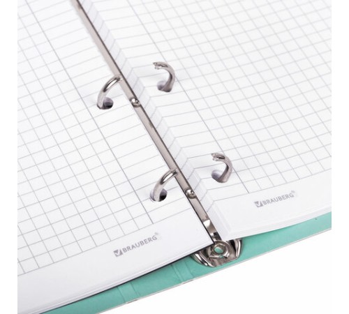 Тетрадь на кольцах А5 160х212 мм, 120 листов, картон, выборочный лак, клетка, BRAUBERG, 