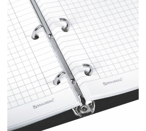Тетрадь на кольцах А5 160х212 мм, 120 листов, картон, выборочный лак, клетка, BRAUBERG, 