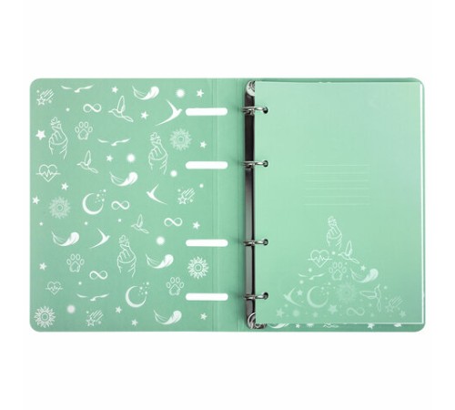 Тетрадь на кольцах А5 160х212 мм, 120 листов, картон, фольга, клетка, BRAUBERG, 