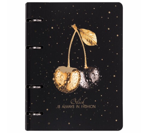 Тетрадь на кольцах А5 160х212 мм, 120 листов, картон, фольга, клетка, BRAUBERG, 