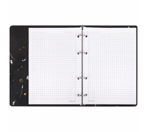 Тетрадь на кольцах А5 160х212 мм, 120 листов, картон, фольга, клетка, BRAUBERG, 