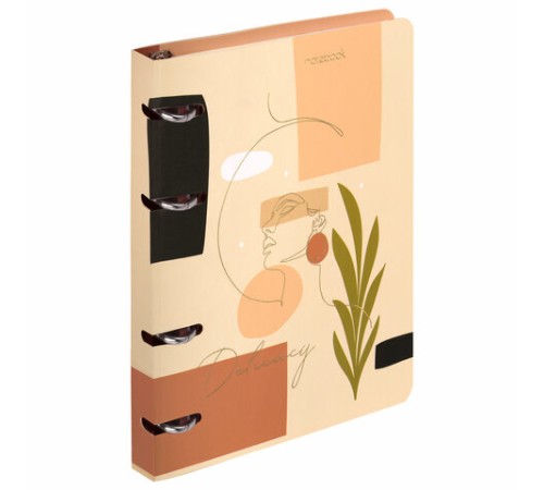 Тетрадь на кольцах А5 160х212 мм, 120 листов, картон, фольга, клетка, BRAUBERG, 