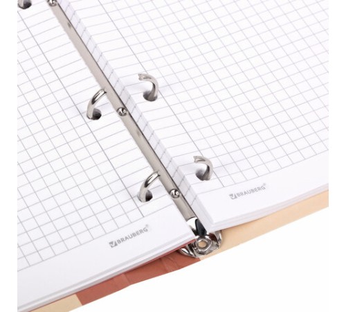 Тетрадь на кольцах А5 160х212 мм, 120 листов, картон, фольга, клетка, BRAUBERG, 